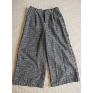 women grey trousers tartan grid pants